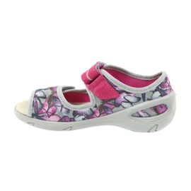 Befado calzado infantil sandalias plantilla piel 433X029 púrpura gris rosa 2
