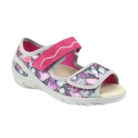 Befado calzado infantil sandalias plantilla piel 433X029 púrpura gris rosa 1