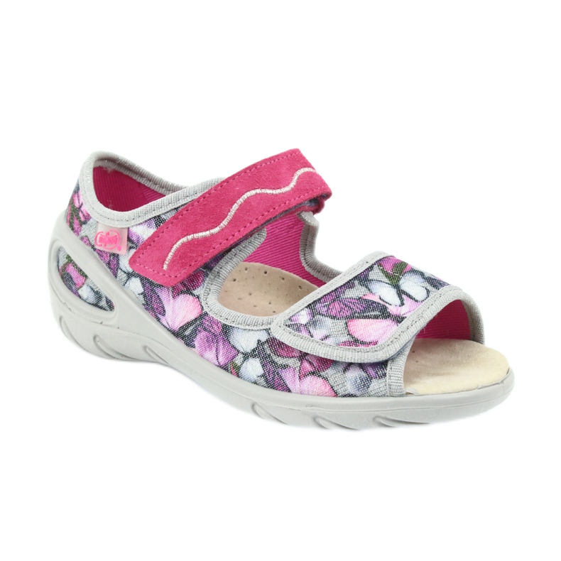 Befado calzado infantil sandalias plantilla piel 433X029 violeta gris rosado 1