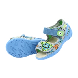 Zapatos infantiles befado pu 433P031 pantuflas azul gris 5