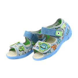 Zapatos infantiles befado pu 433P031 pantuflas azul gris 4
