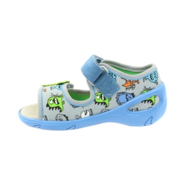 Zapatos infantiles befado pu 433P031 pantuflas azul gris 2