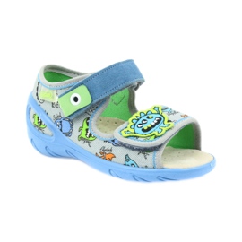 Zapatos infantiles befado pu 433P031 pantuflas azul gris 1