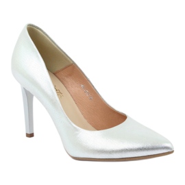 Espinto Bombas de cuero para mujeres Silver Metallic 456/166 plata 1