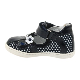 Ren But Ballerinas de cuero para niñas con puntos blancos 267 Ren pero azul 2