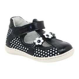 Ren But Ballerinas de cuero para niñas con puntos blancos 267 Ren pero azul 1