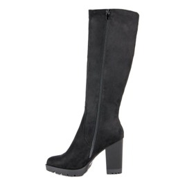 Super Mode Botas de ante con plataforma negro 4