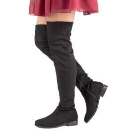 SDS Botas de gamuza hasta el muslo negro 2