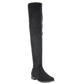 SDS Botas de gamuza hasta el muslo negro 3