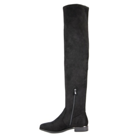 SDS Botas de gamuza hasta el muslo negro 4