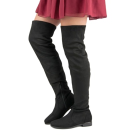 SDS Botas de gamuza hasta el muslo negro 1