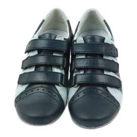 Zapatos de cuero de cuero mido para velcro mido azul marino 4
