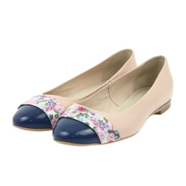 Bailarinas para mujer flores Edeo 1905 beige marrón azul multicolor rojo 3