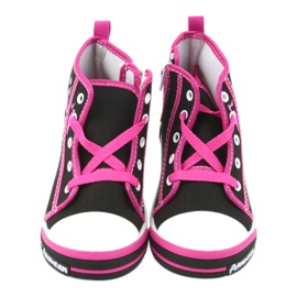 American Club Zapatos deportivos negros para niños con cremallera americana TEN13 azul rosa 4