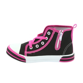 American Club Zapatos deportivos negros para niños con cremallera americana TEN13 azul rosado 2