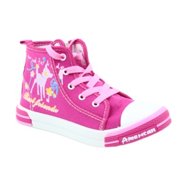 American Club Zapatillas rosas con cremallera American TEN13 azul rosado 1