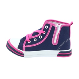 American Club Zapatillas American TEN13 azul marino con cremallera rosado 2