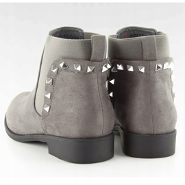 Botines Chelsea de ante con tachuelas grises F175 1