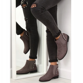Botines Chelsea de ante con tachuelas grises F175 4