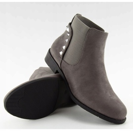Botines Chelsea de ante con tachuelas grises F175 5