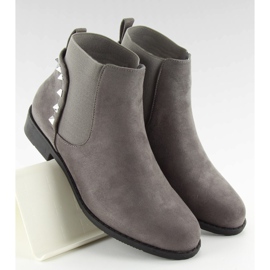 Botines Chelsea de ante con tachuelas grises F175 3