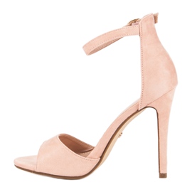 Seastar Sandalias empolvadas de tacón alto rosado 1 Seastar Sandalias empolvadas de tacón alto rosado 1