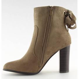 Botas marrones de tacón 1331 Caqui beige 6
