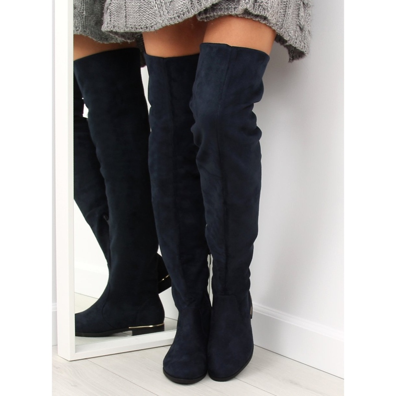 Botas de mujer azul marino hasta el muslo 7570-PG 1