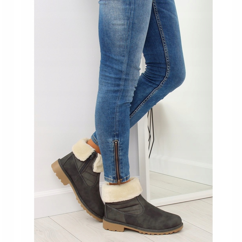 Gris ZY9210 Botas grises con aislamiento grueso 1