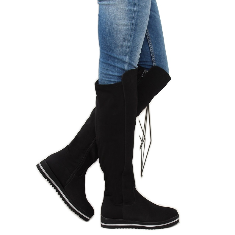 Botas de muslo mujer negras A-177 Black negro 1 Botas de muslo mujer negras A-177 Black negro 1