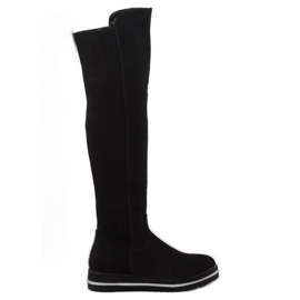 Botas de muslo mujer negras A-177 Black negro 2 Botas de muslo mujer negras A-177 Black negro 2
