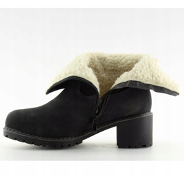 Negro Botas aisladas con cordero negro NC726 Negro 1
