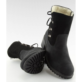 Negro Botas aisladas con cordero negro NC726 Negro 2