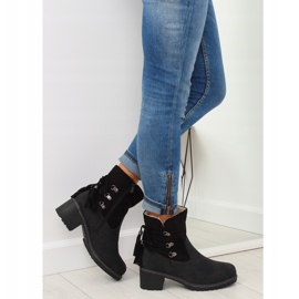 Negro Botas aisladas con cordero negro NC726 Negro 4