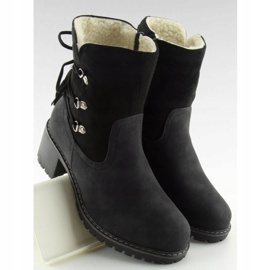 Negro Botas aisladas con cordero negro NC726 Negro 5