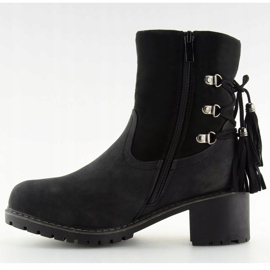 Negro Botas aisladas con cordero negro NC726 Negro 7