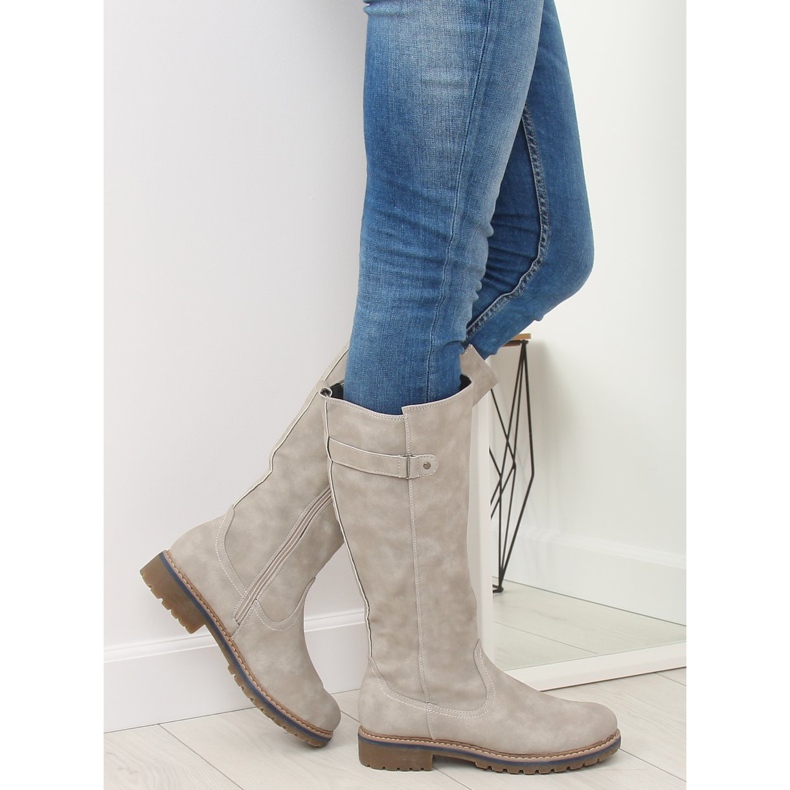 Botas de madera beige GD-WL-07 Beige gris 1 Botas de madera beige GD-WL-07 Beige gris 1