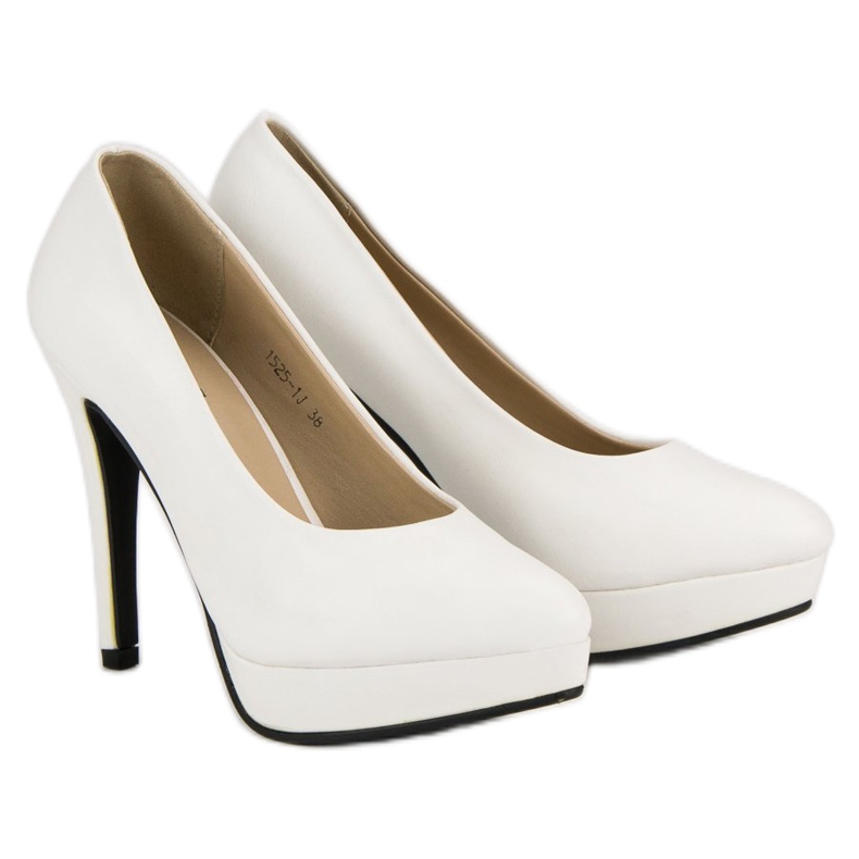 J. Star Sexy tacones en la plataforma blanco 1