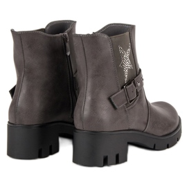 Groto Gogo Botas de rock en la plataforma gris 5