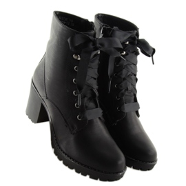 Trabajadores negros de tacón alto B2889-KB Negro 2 Trabajadores negros de tacón alto B2889-KB Negro 2