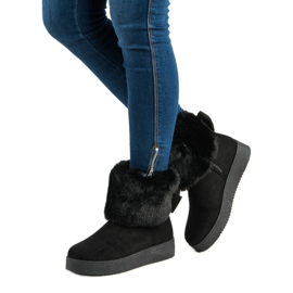 Botas de nieve con pelo negro 4