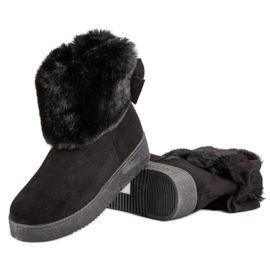 Botas de nieve con pelo negro 7