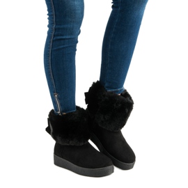 Botas de nieve con pelo negro 3