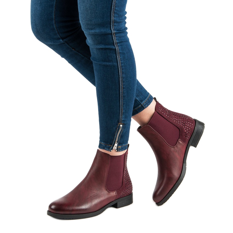 Seastar Botas elegantes botines Jodhpur rojo 2