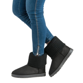 Botas de nieve de gamuza negro 7