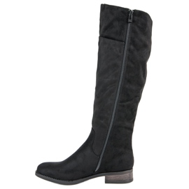 Super Mode Botas clásicas con tacones planos negro 2