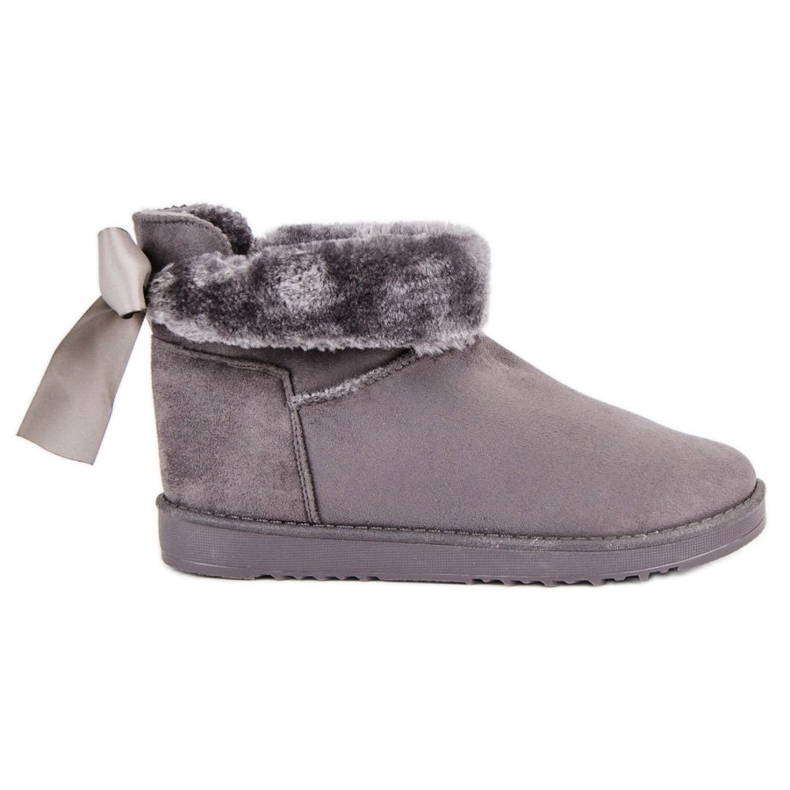 Botas de nieve con parte superior vuelta gris 1 Botas de nieve con parte superior vuelta gris 1