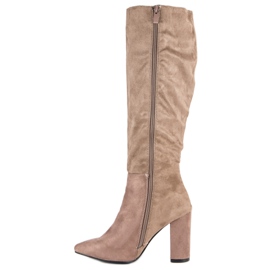 Super Mode Botas de gamuza elegantes marrón 2