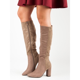 Super Mode Botas de gamuza elegantes marrón 3