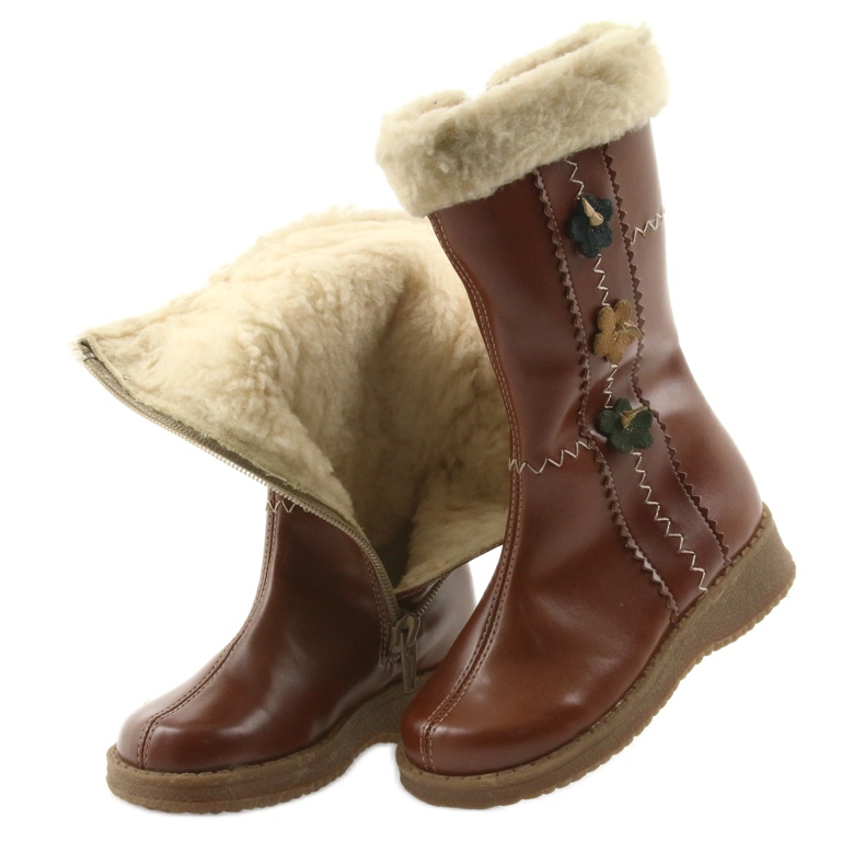 Zawadka Botas de niña con pelo Zawatka marrón 4